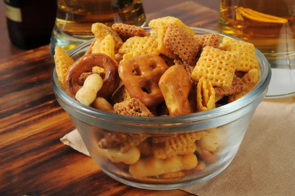 Snack mix with pretzels — Stock Photo, Image