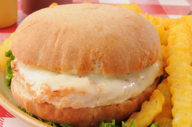 Chicken sandwich with cheese clipart