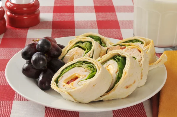 Turkey wrap sandwich — Zdjęcie stockowe