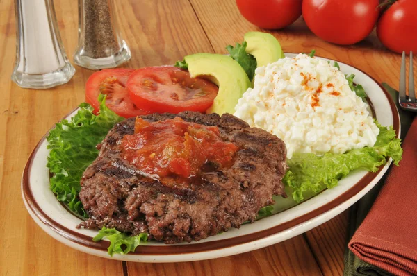 Ground sirloin burger — Stock Photo, Image