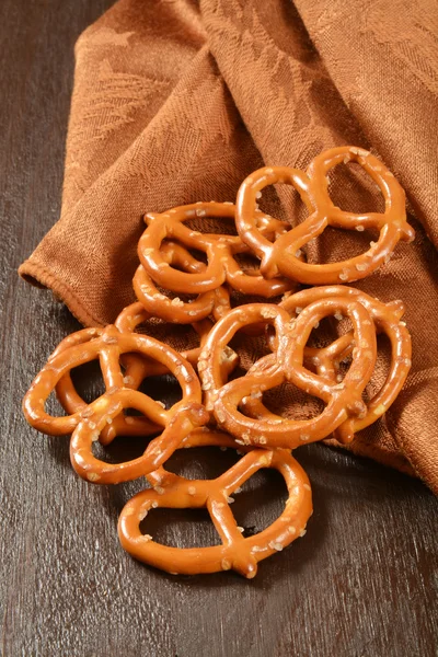 Salted pretzels on table — Stock Photo, Image