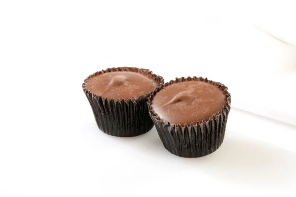 Chocolate covered peanut butter cups — Stock Photo, Image