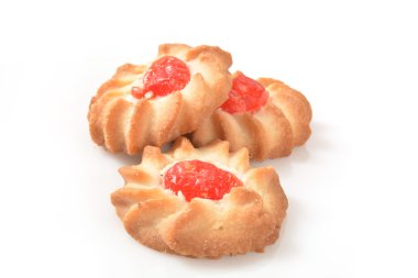 Kiraz kurabiye kurabiye tepesinde