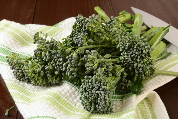 Ekologiska baby broccoli — Stockfoto