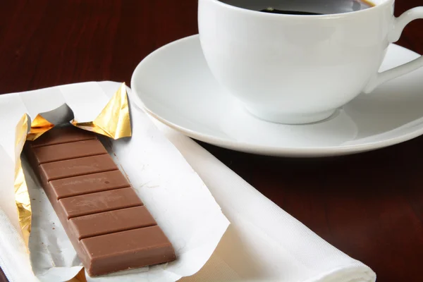 Milk chocolate and coffee — Stock Photo, Image