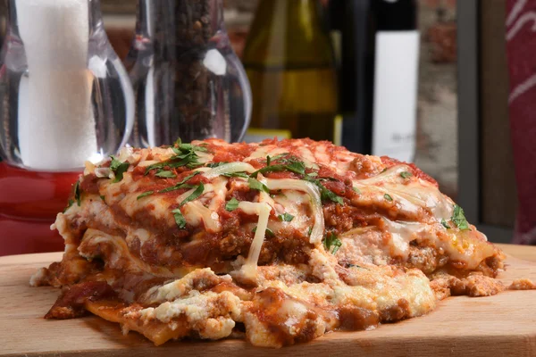 Serving of gourmet lasagna — Stock Photo, Image