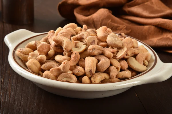 Stekte, saltede cashewnøtter – stockfoto