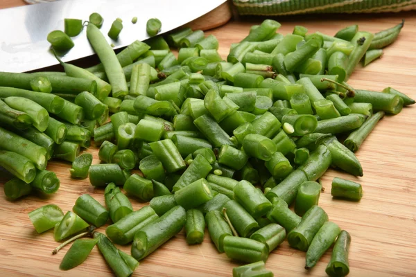 Cut green beans — Stock Photo, Image