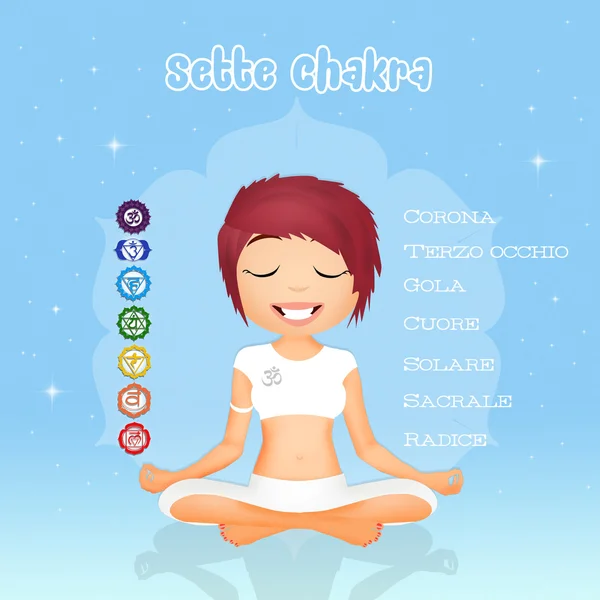 Siete símbolos Chakras — Foto de Stock