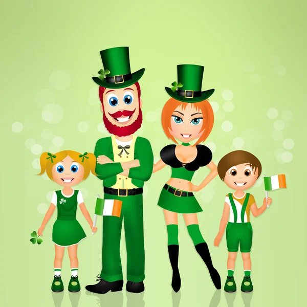 St.patrick 's familie — Stockfoto