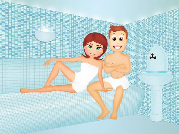 Couple en bain turc — Photo