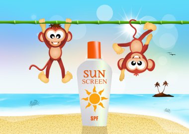 Sahilde güneş koruma