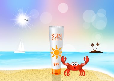 Sahilde güneş koruması