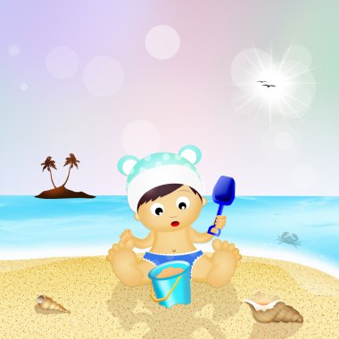 kumla oynayan çocuk