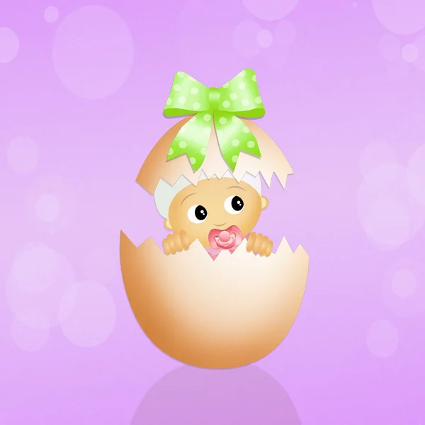 Baby in Easter egg — Stock Photo, Image