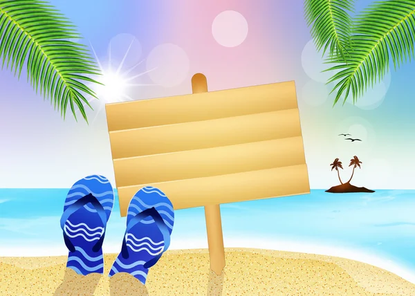 Flip-flops on the beach — Stock Photo, Image