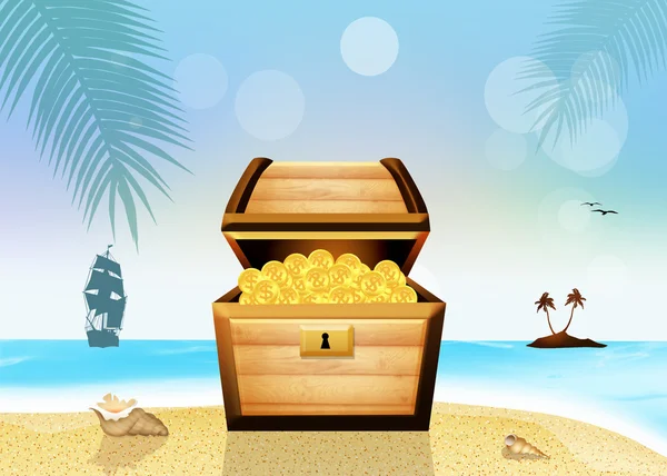 treasure chest on the beach