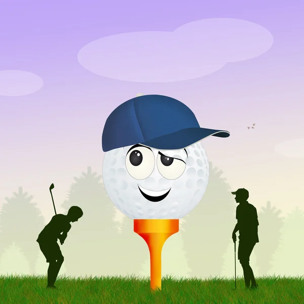 Golf ball in the meadow — Stock Photo, Image