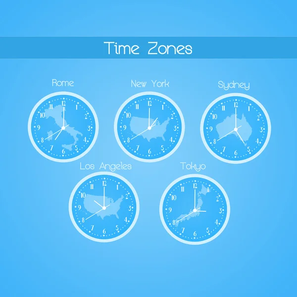 Tijdzones klokken — Stockfoto