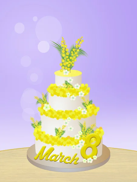 MIMÓZA torta nőnap — Stock Fotó