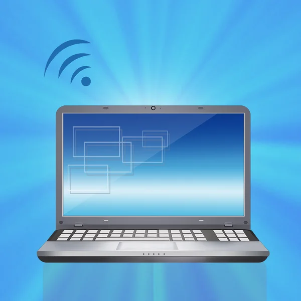 Conexão à Internet com laptop — Fotografia de Stock