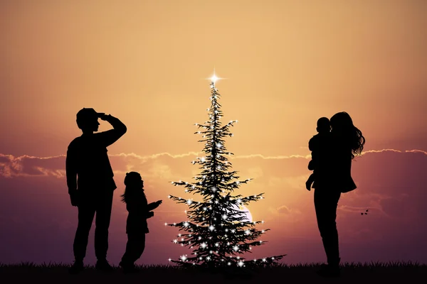 Familia en Navidad — Foto de Stock