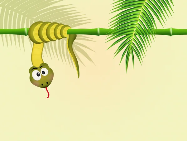 Змея на бамбуке — стоковое фото