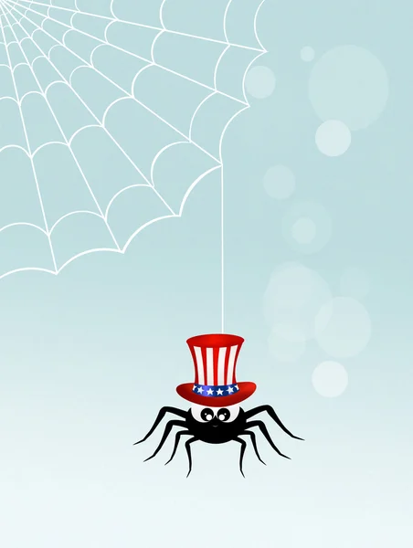 4 Temmuz için Amerika şapkalı örümcek — Stok fotoğraf