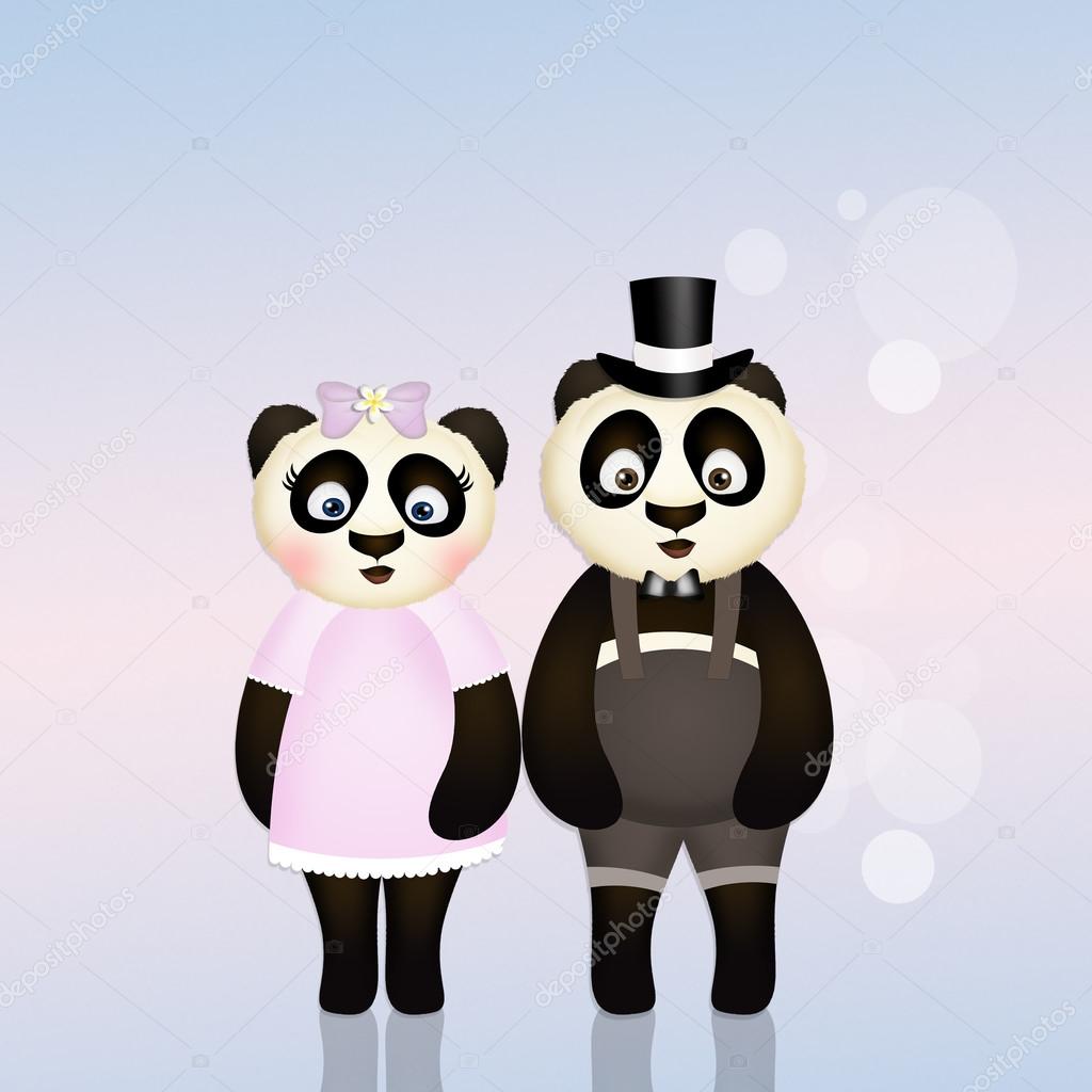 cute panda  couple   Stock Photo  adrenalina 106215466