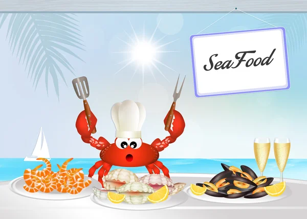 Illustration of seafood — Stock Photo, Image