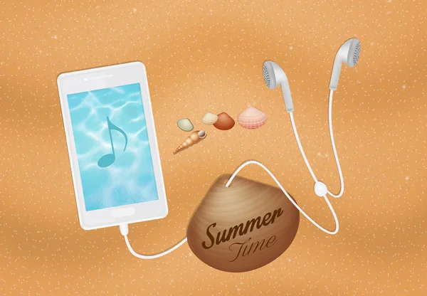 Cellular on the beach — Stock Photo, Image
