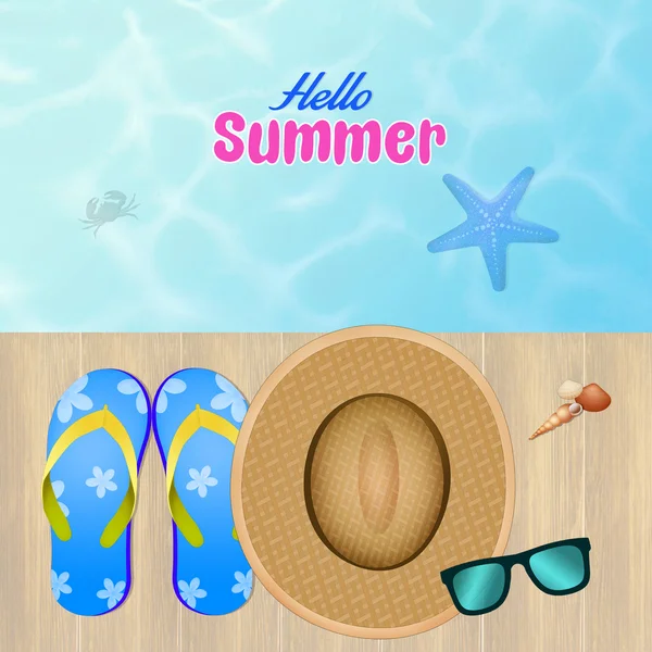 Olá cartão de verão — Fotografia de Stock