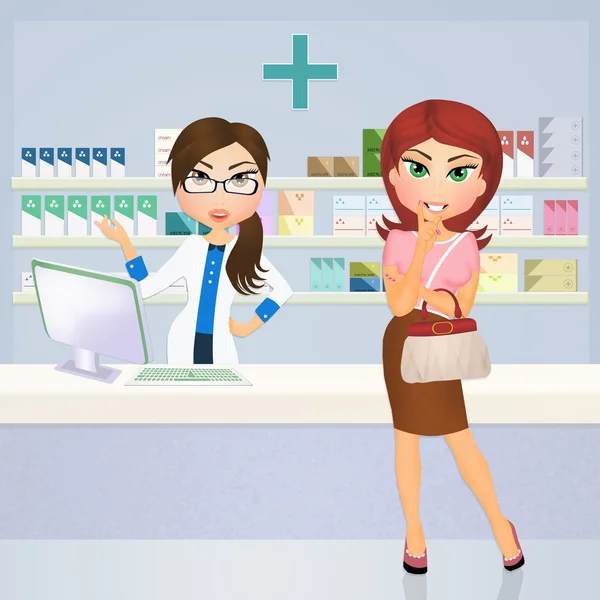 Donna in farmacia — Foto Stock