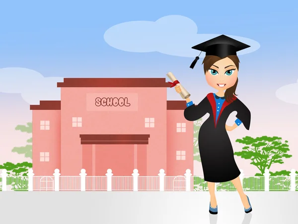 Ilustración de chica graduada — Foto de Stock