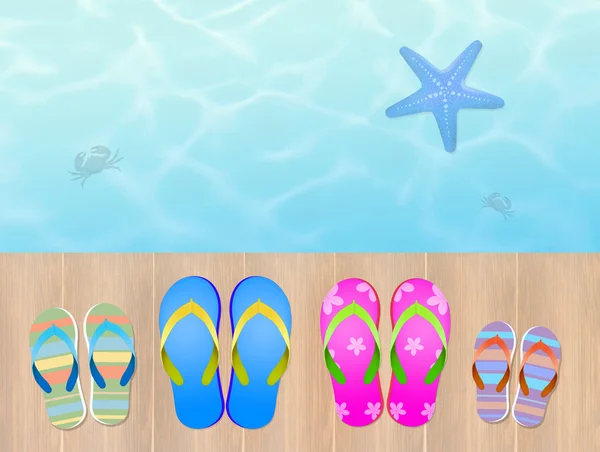 Flip flops for the whole family — Stock Photo, Image