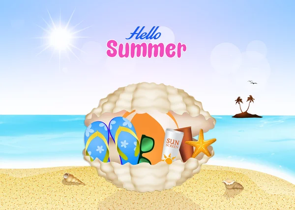 Illustration of hello summer — Stock Photo, Image