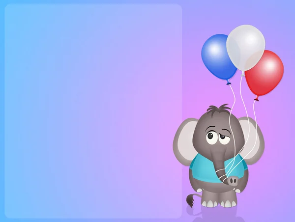 Слон с воздушными шарами — стоковое фото