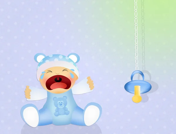Cute baby cries — Stock Photo, Image