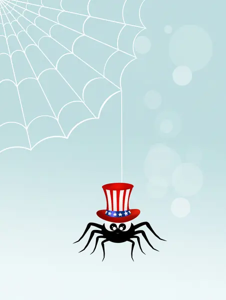 Araña con sombrero de América para 4 julio — Foto de Stock