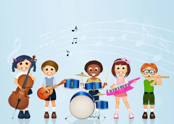 Dzieci gra muzyka — Zdjęcie stockowe