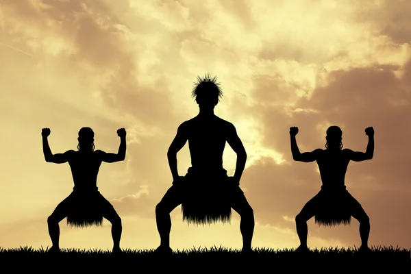 Maori dance on sunset — Stock Fotó