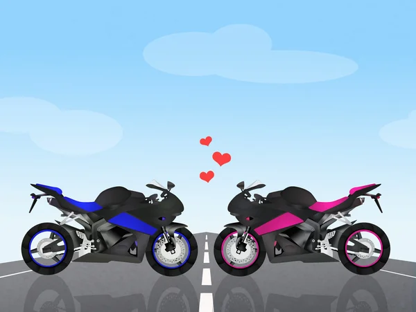 Motorcycle for man and girl — Stock Photo, Image