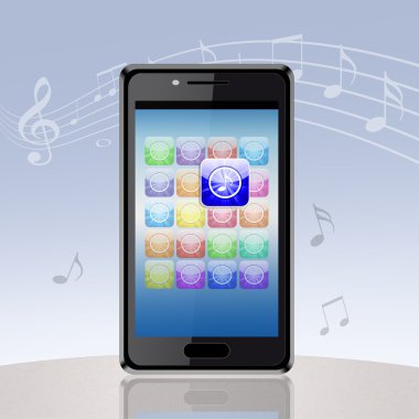 müzik uygulaması ile Smartphone