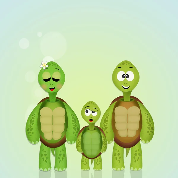 Illustratie van schildpadden familie — Stockfoto