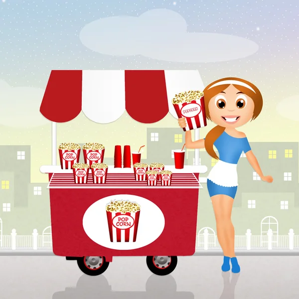 Pop corn cart — Stock Photo, Image