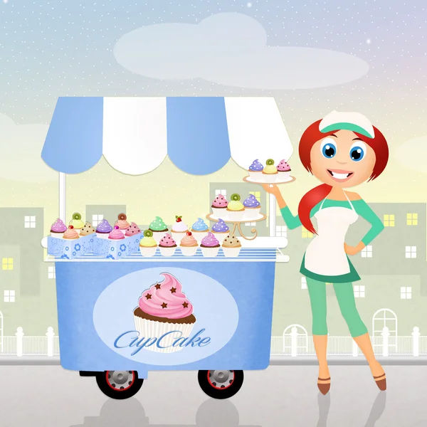 Cupcake magasin chariot — Photo