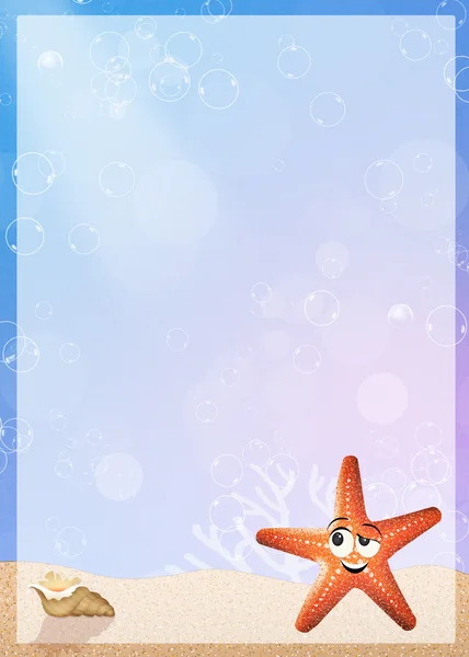 Estrella de mar con marco — Foto de Stock