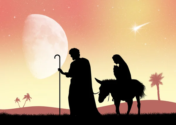 イエス、マリアとヨセフのクリスマス — ストック写真