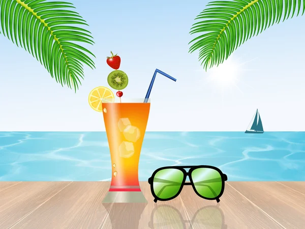 Fresh cocktail on vacation — Stock Photo, Image