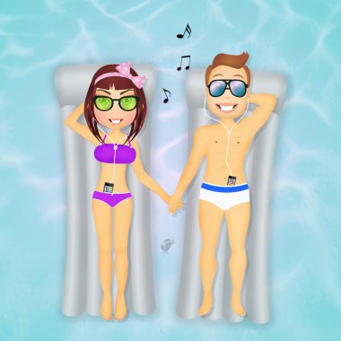 müzik ve güneşlenme dinlemek